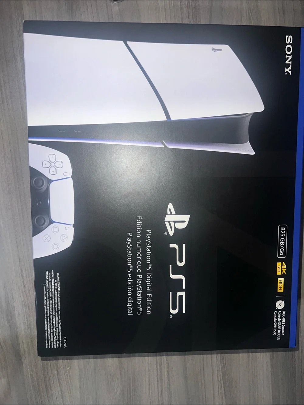 Sony PS5 Digital Edition Console in White and Black